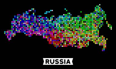 Renkli piksel Rusya Haritası