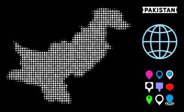 Nokta yarı ton Pakistan Haritası