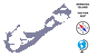 Noktalı Bermuda Island harita