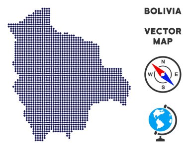 Pixelated Bolivya Haritası