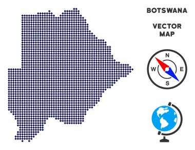 Pixelated Botsvana Haritası