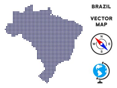 noktalı Brezilya Haritası