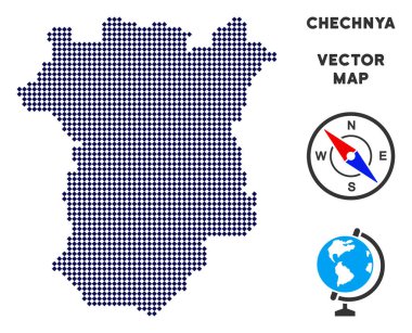 Noktalı Çeçenistan harita