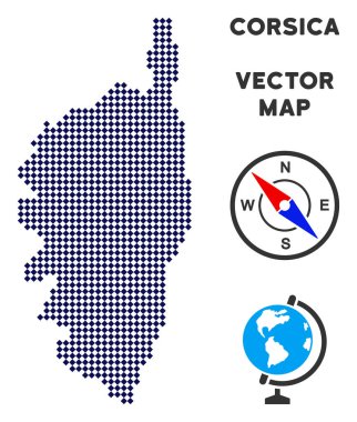 Noktalı Korsika Fransa ada Haritası