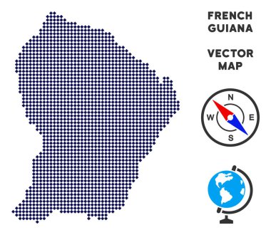 Pixelated Fransız Guyanası Haritası