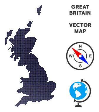 noktalı İngiltere harita