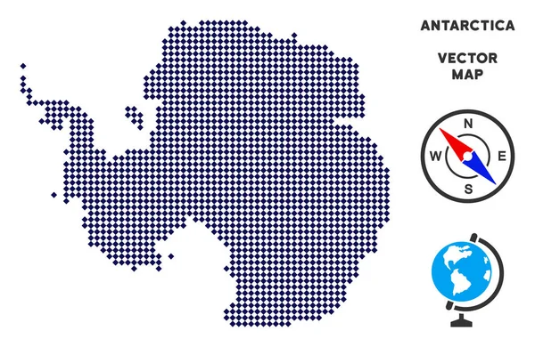 Mapa pontilhado da Antártida — Vetor de Stock