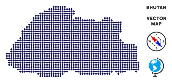 Noktalı Bhutan Haritası