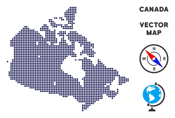 Mapa do Canadá pontilhado — Vetor de Stock