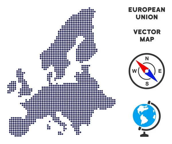 Mapa punteado de la Unión Europea — Vector de stock
