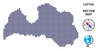 Pixelated Letonya haritası