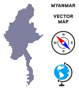 Pixelated Myanmar Haritası
