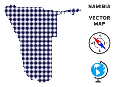 Noktalı Namibya Haritası