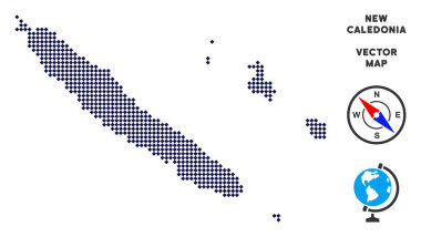 Pixelated Yeni Kaledonya Adaları Haritası