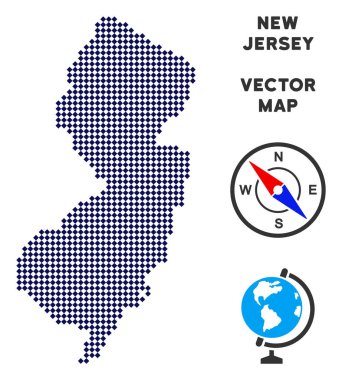 Noktalı yeni Jersey eyalet harita