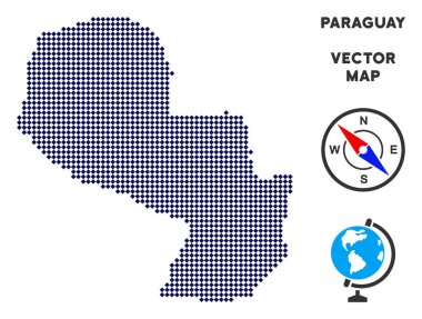 Noktalı Paraguay Haritası
