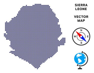 Pixelated Sierra Leone Haritası