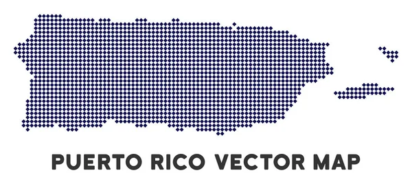 Mappa Pixelated Puerto Rico — Vettoriale Stock