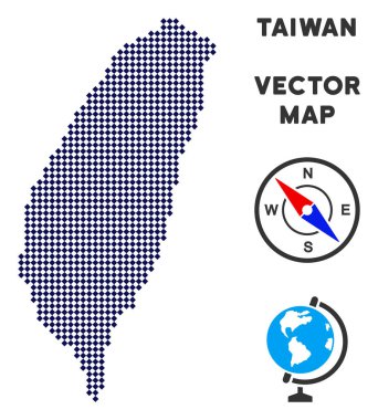 Noktalı Tayvan ada Haritası