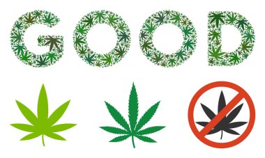 İyi etiket mozaik kenevir yaprak