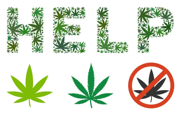 Help Label Composition of Cannabis — Stock Vector