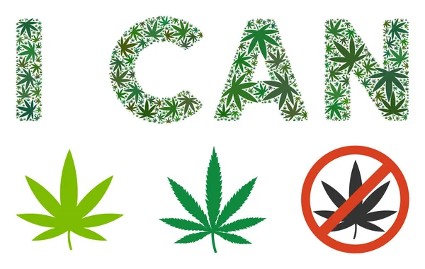 Puedo etiquetar la composición del cannabis — Vector de stock