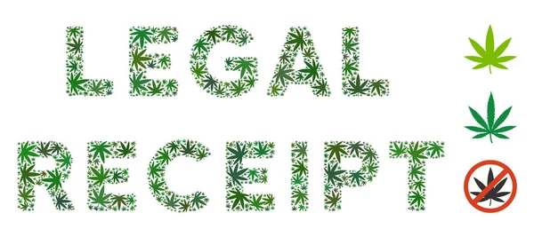 Texto de recepción legal Composición de la marihuana — Vector de stock