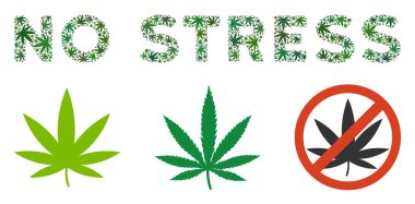 Hiçbir stres metin kolaj kenevir yaprak