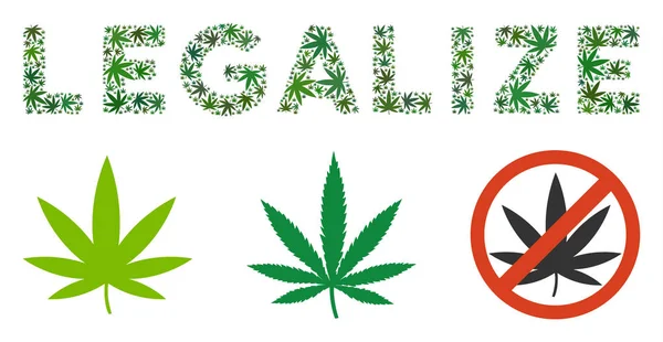 Legalizar la composición de la etiqueta de cannabis — Vector de stock