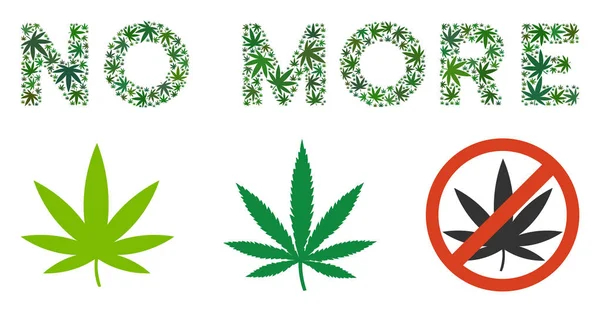 No más collage de texto de la marihuana — Archivo Imágenes Vectoriales