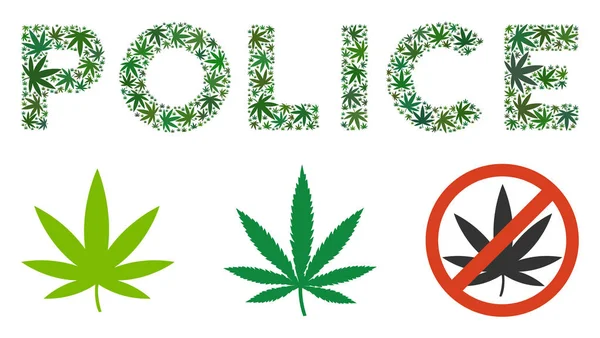 Bildunterschrift: Mosaik aus Cannabis — Stockvektor