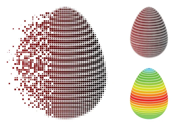 分解像素半色调抽象彩蛋条纹图标 — 图库矢量图片