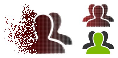 Toz piksel yarı ton istemci grubu simgesi