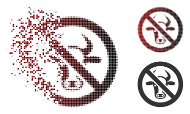 Piksel yarı ton sığır simgesi yasak zarar