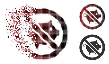 Işıltı piksel yarı ton domuz simgesi yasak
