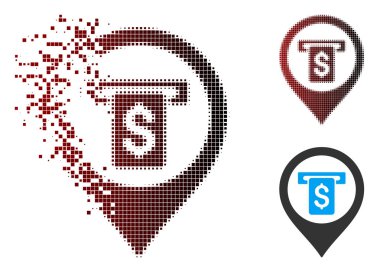 Ayrıştırılmış piksel yarı ton banka Atm işareti simgesi