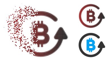 Hareketli piksel noktalı resim Bitcoin geri ödeme simgesi