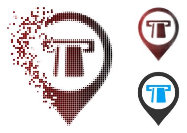 Işıltı piksel yarı ton para işareti simgesi