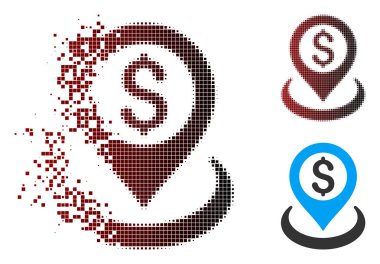 Çözünmüş piksel yarı ton doları yerleştirme simgesi