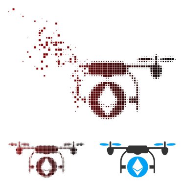 Dağınık piksel noktalı resim Ethereum Airdrone simgesi