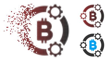 Eriterek piksel noktalı resim Bitcoin havuzu işbirliği simgesi