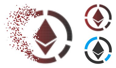 Işıltı piksel noktalı resim Ethereum daire diyagram simgesi