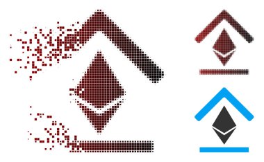 Harcanmış piksel noktalı resim Ethereum banka çatı simgesi