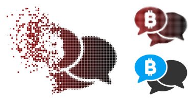 Harcanmış piksel noktalı resim Bitcoin Webinar ileti simgesi