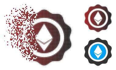 Kırık piksel noktalı resim Ethereum mühür simgesi
