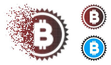 Kırık piksel noktalı resim Bitcoin madalya sikke simge