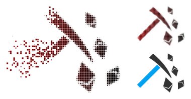 Çekiç simgesi madencilik kaybolan piksel noktalı resim Ethereum