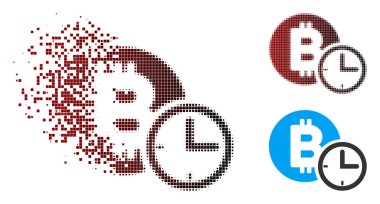 Tahribe piksel noktalı resim Bitcoin kredi saat simgesi