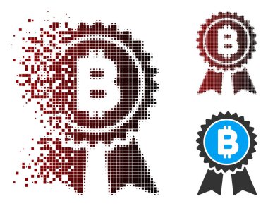 Kırık piksel noktalı resim Bitcoin Ödülü mühür simgesi