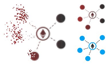 Harcanmış piksel noktalı resim Ethereum ağ bağlantıları simgesini